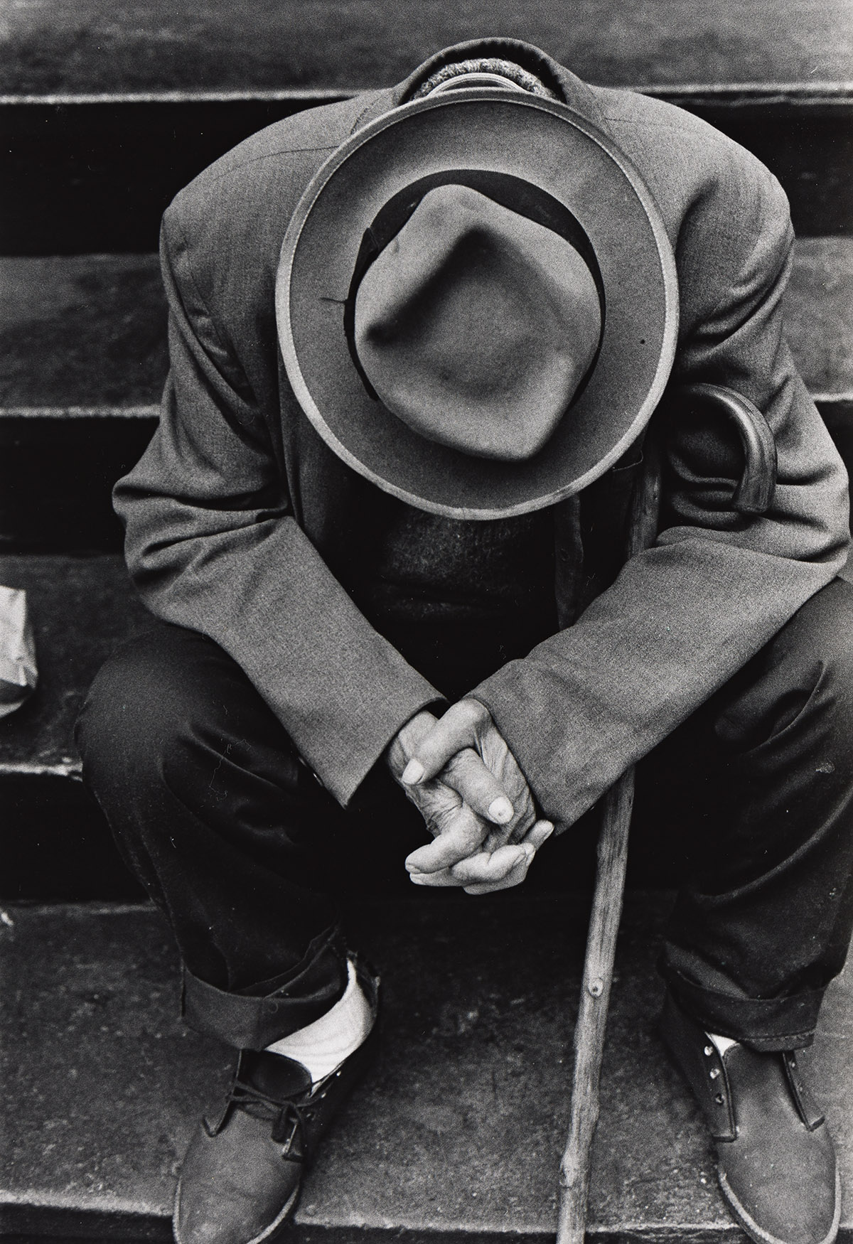 BEUFORD SMITH (1941 - ) Man Sitting, Lower East Side.